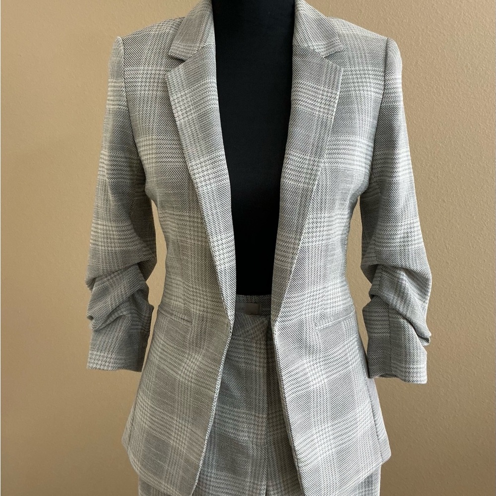 H&M Gray Plaid Pantsuit Set
